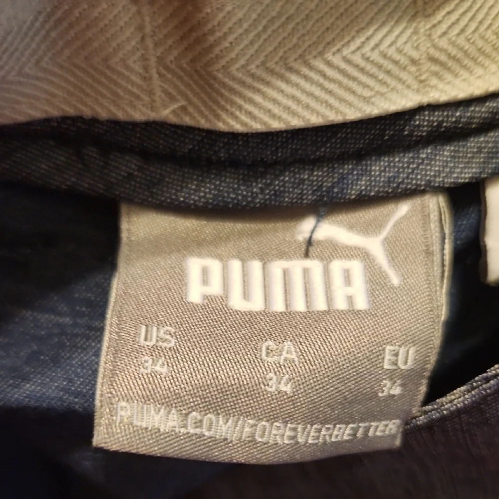 Puma Shorts Mens 34 Flat Front Blue Gray Heathered Atheltic